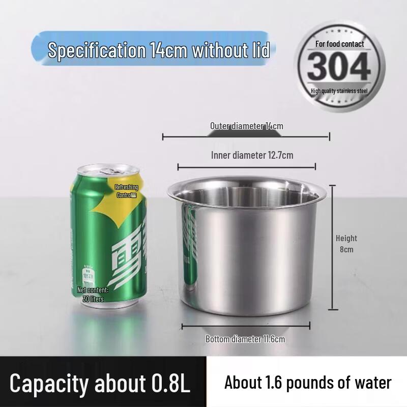OLOEY 304 Stainless Steel Seasoning & Lard Pots with Lids