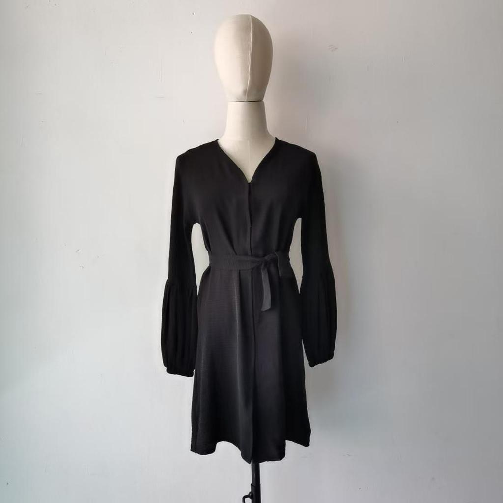 Yiduo Duo Girls' Wavy Lantern Sleeve Pleated Cardigan Dress - YT1023