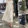 Women's Summer Maxi Dress Square Neck Short Sleeve Long Dress Elegant Plus Size Big Swing Sun Dress