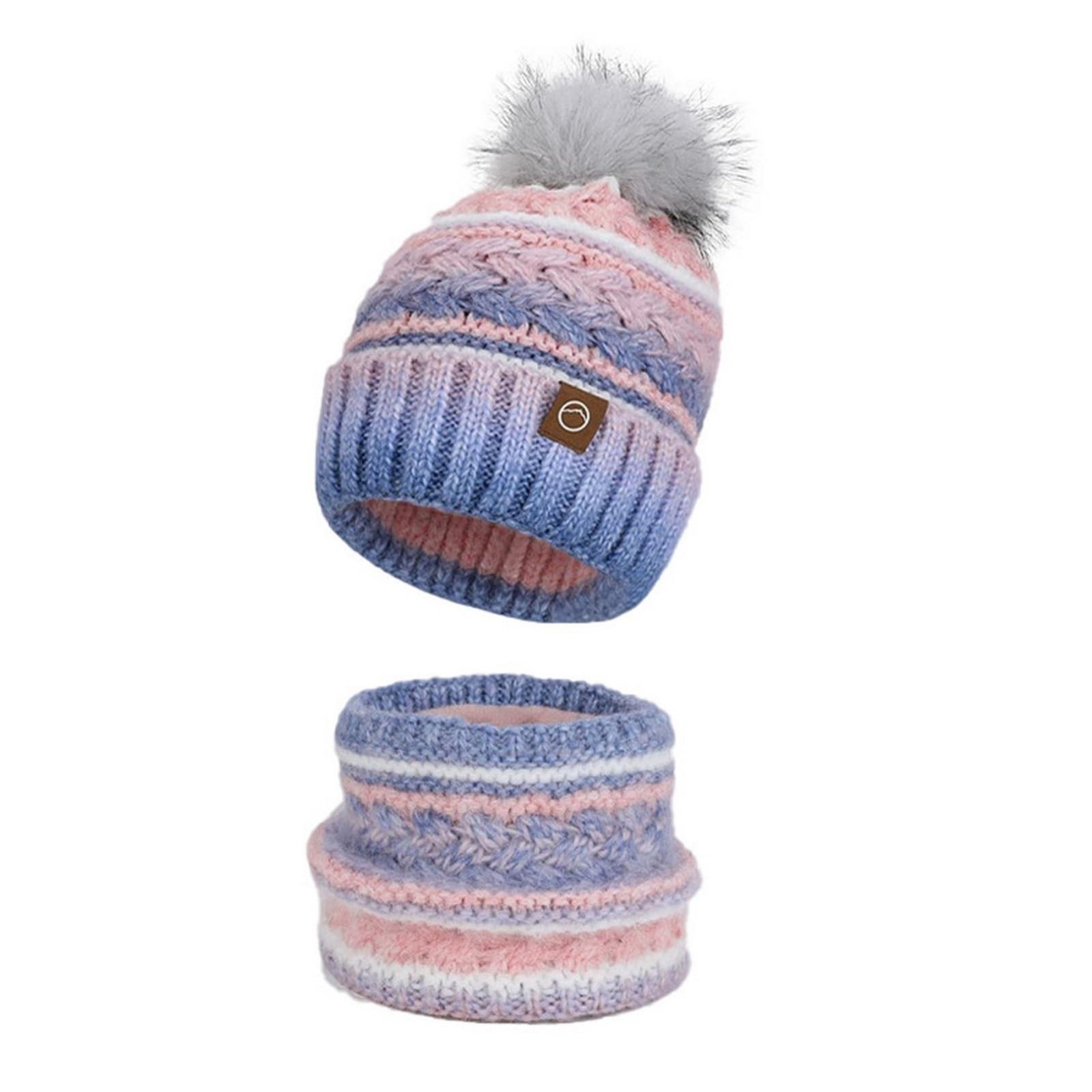 Зимний теплый набор из двух предметов: шапка и шарф: Флисовая подкладка, Утолщенная вязаная шерстяная шапка, Женская уличная шапка-ушанка One Size