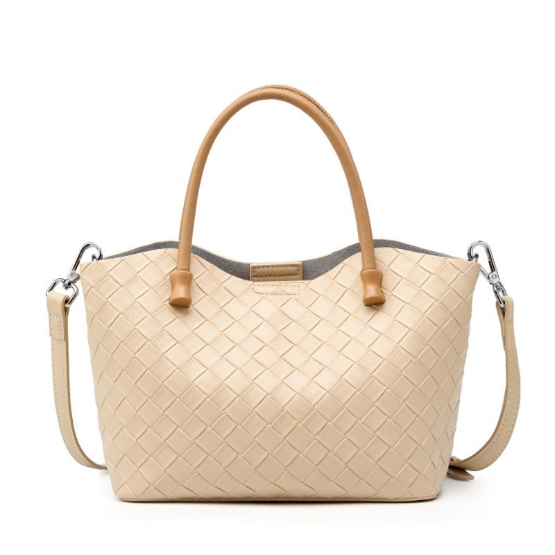 Mote Messenger Bag Allsidig Trend Stor Kapasitet Vevd Dameveske Enkel Bærbar Skinn Skulderveske