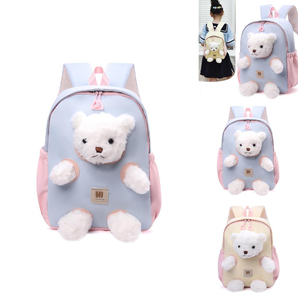 Kids Backpack With Cute Bear And Durable Oxford Material For School Travel