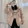 New Checkerboard Down Jacket Women's Short Hooded Loose Thickened White Duck Down Jacket Trend
