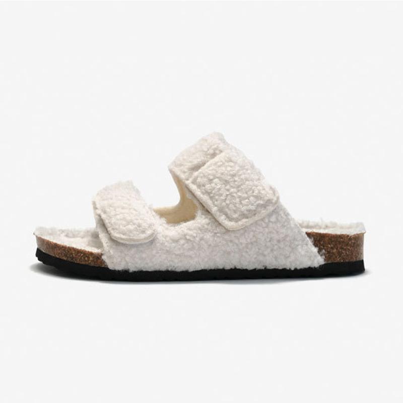 Fashion Litfun Furry Women's Slippers New Non-slip Indoor Slides Flat Fashion Outdoor Slides Fuzzy Warm Cozy Slippers With Arch Support