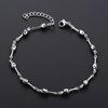 4mm Stainless Steel Bone Turkish Evil Eye Link Hand Chain Bracelet for Women Girl Wristband Anklets Metal Jewelry Summer Gift