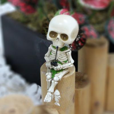 New Resin Crafts Halloween Skull Fishing Ornaments Ghost Festival Garden Garden Home Decorations