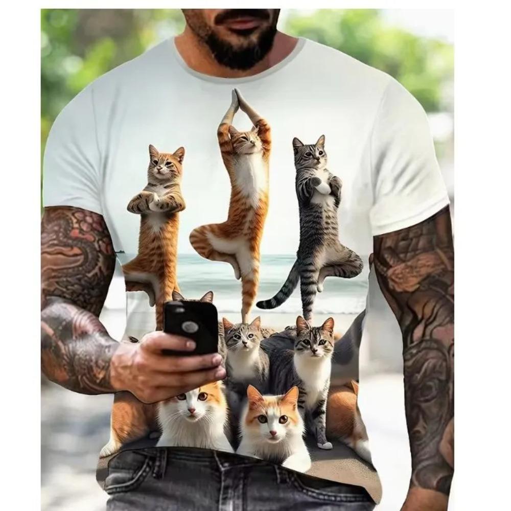 Interesting Small Animals Summer T-shirt 3D Printed Short Sleeved Fashionable Comfortable Soft Breathable Large Loose Man T-shirt