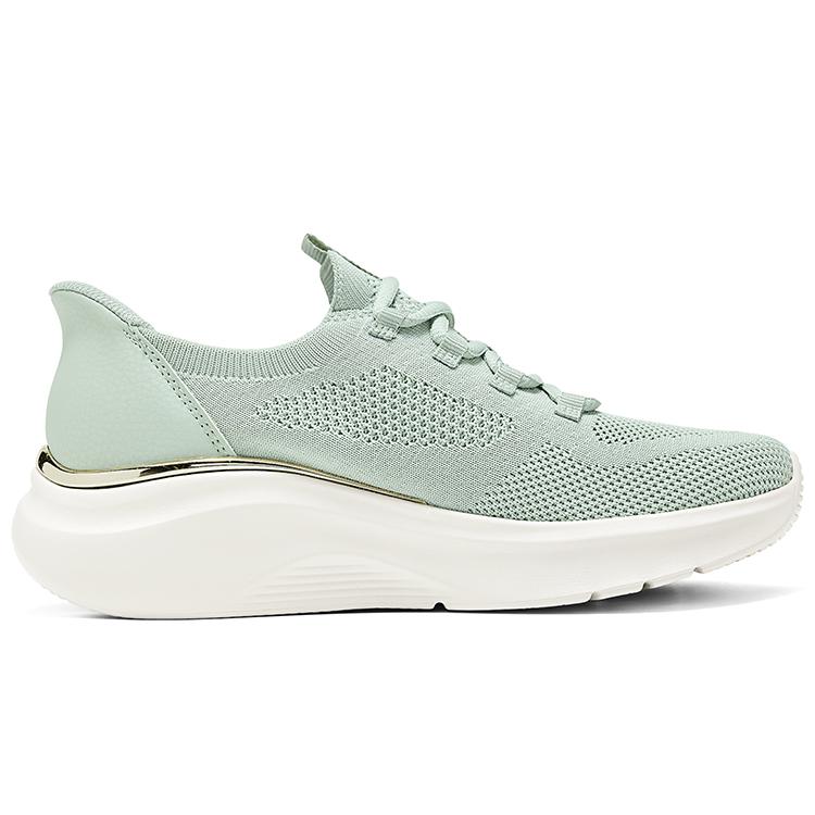 Skechers Bobs Sport Flash Step Shoes Comfortable Sports Low Top Casual Shoes Women Sneaker Mint-Green 117617-SAGE
