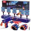 Lehoo Castle Target for Nerf, Electronic with 5 Targets 3 Modes, Shooting Game with Light and Sound Effect (blue with a Gun)