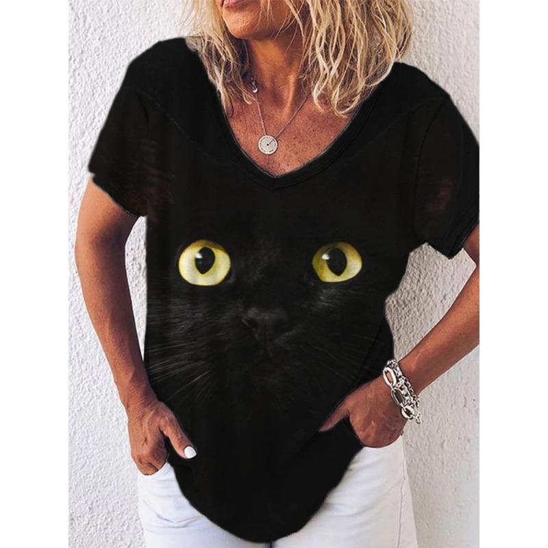 Women's Summer Printed Short Sleeve Top 3D Printed T-Shirt