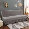 Stretch Samt Futon Sofabettbezug Armlos Dick Plüsch Sofabezug mit Rock Sofa Überwurf Couchbezug Möbelschutz 1 Stück