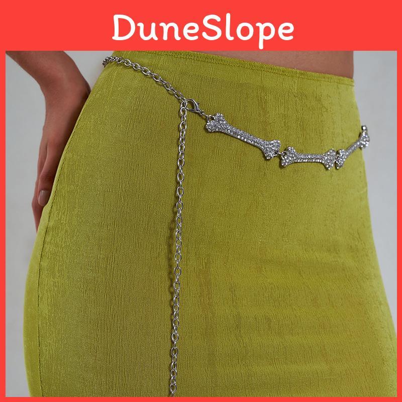 Womens Metal Bone Design Waist Chain With Rhinestone Decoration For Summer Fashion Accessories