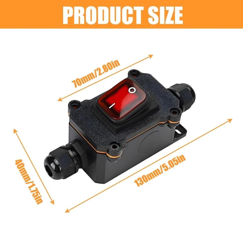Przełączniki kablowe Inline Wodoodporne przełączniki kablowe Przełączniki kołyskowe Wytrzymałe przełączniki urządzeń zewnętrznych do oświetlenia zewnętrznego