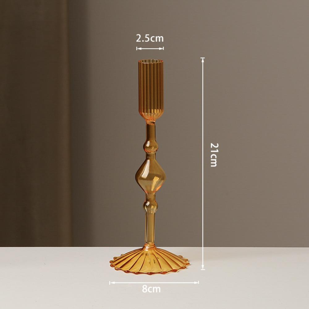 Creative Glass Candle Holder Romantic Candlelight Dinner Candlestick Living Room Dining Table Decoration Wedding Party Decor