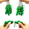 2Pcs Peapod Fidget Toy Squeeze A Bean Edamame Pea Брелок Брелок Екструзія Соєві боби Тактильне відчуття Вивільнення тиску Аксесуар