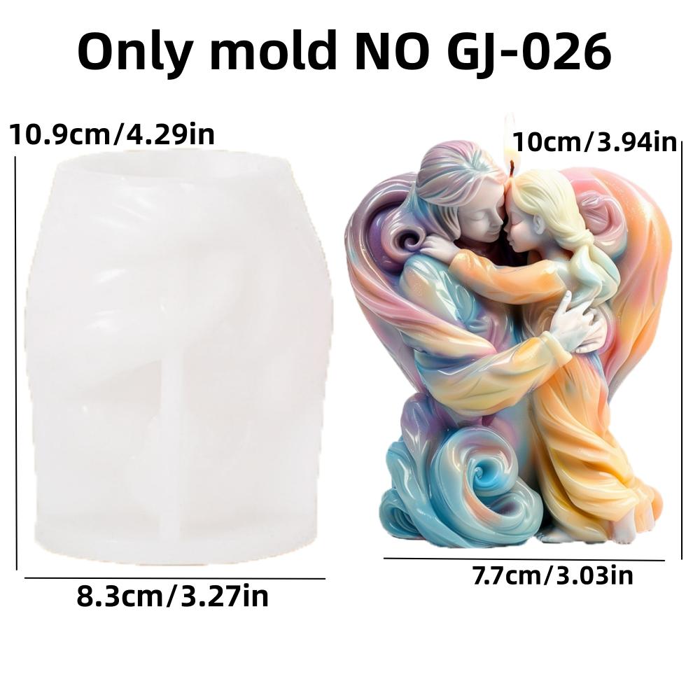 3D Jungfru Maria Gudinna Omfamnande Pojke Silikonform Morsdag Tacksägelsedag Gåva Hjärta Ängel Betong Cement Gipsformar