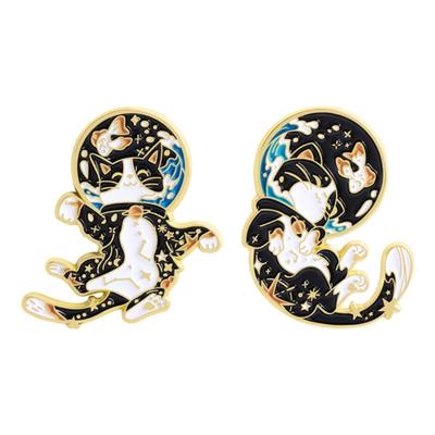 Weltraum-Themen-Katzen Anstecknadel Legierung Tierkreiszeichen Sternenhimmel Design Einzigartige Mode Anstecknadel Schmuck Geschenk
