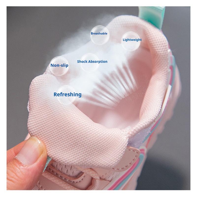 Spring New Mesh Breathable Casual Shoes, Daily Versatile Thick-soled Boys and Girls Sports Shoes