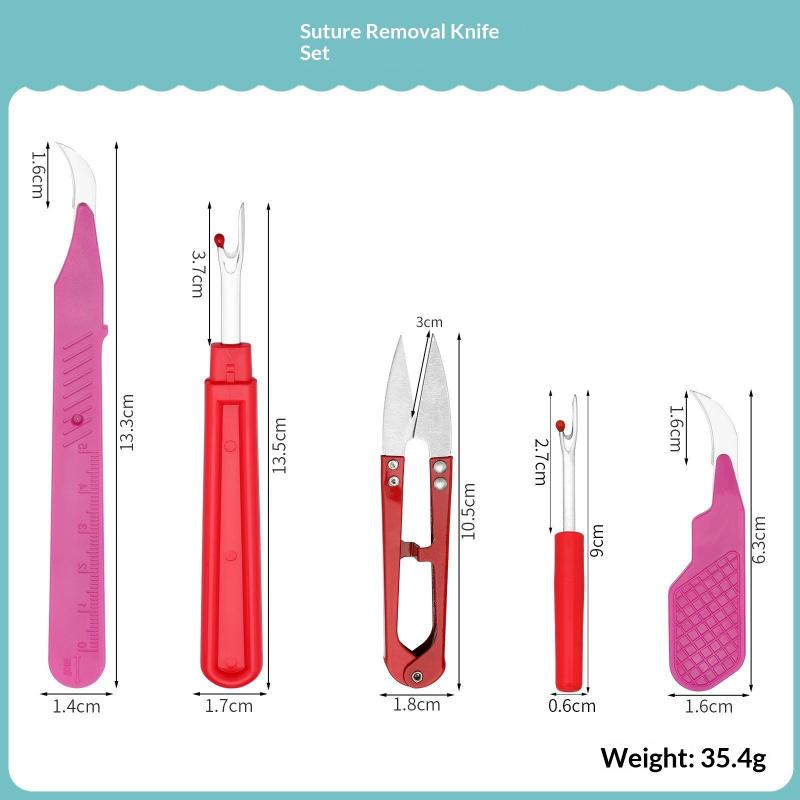 1Set Blue Sewing Ripper Kit With Thread Ripper Seam Ripper And Scissors For Removing Stitches