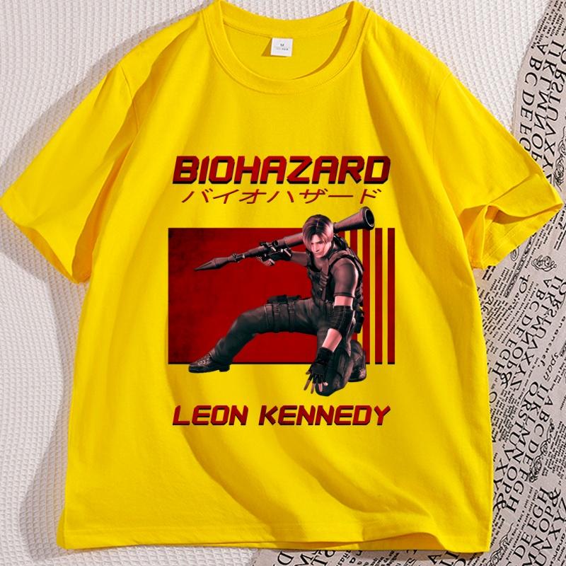 

Retro Leon Kennedy Tshirts Women Graphic T Shirts Casual Printed Short Sleeve Tshirt Cotton Comfortable Round Neck Tees Tops 4XL