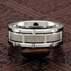 Fashion Silver Color Couple Rings for Lover's Trendy Stainless Steel Men Rings Cute Women Rhinestones Zircon Rings Set
