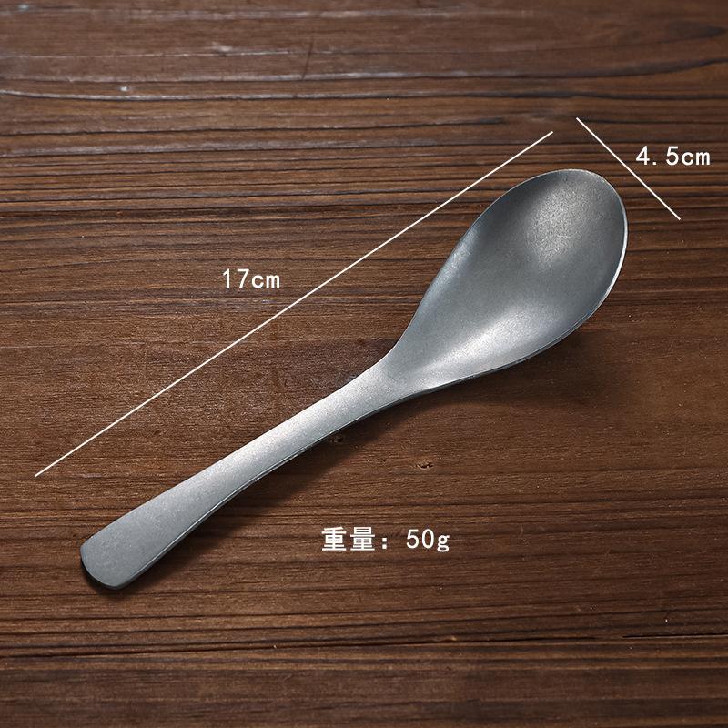 Retro Stainless Steel Spoon Soup Lightweight Portable Picnic Camping Food Spoon Home Kitchen Restaurant Hotel Spoons Tableware