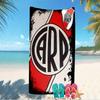 Beach Towel with Club Atlético River Plate Pattern - soft,absorbent,machine washable Lightweight&Modern,swimming,Travel Essentials