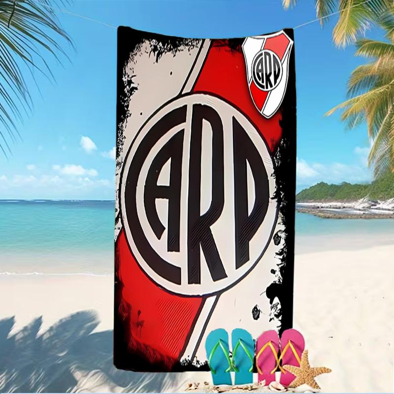 Beach Towel with Club Atlético River Plate Pattern - soft,absorbent,machine washable Lightweight&Modern,swimming,Travel Essentials