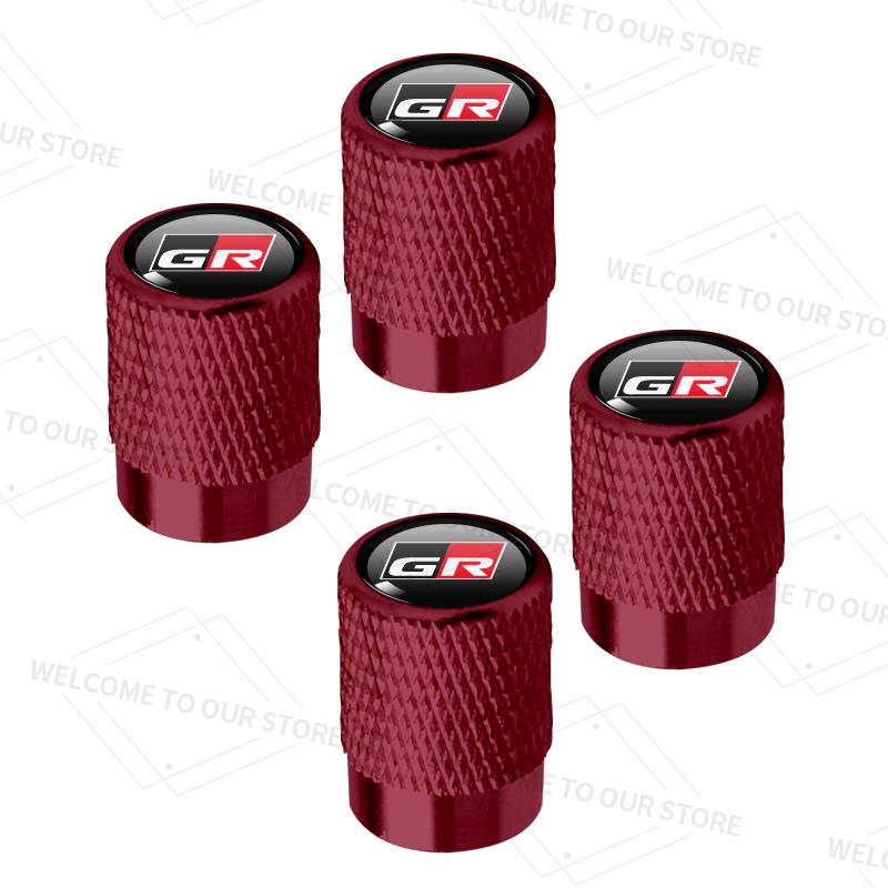 

4pcs/1set For Toyota GR Logo Yaris Levin Hilux Prado Prius Highlander Car Valve Caps Wheel Tires Air Tyre Stem Protective Cover