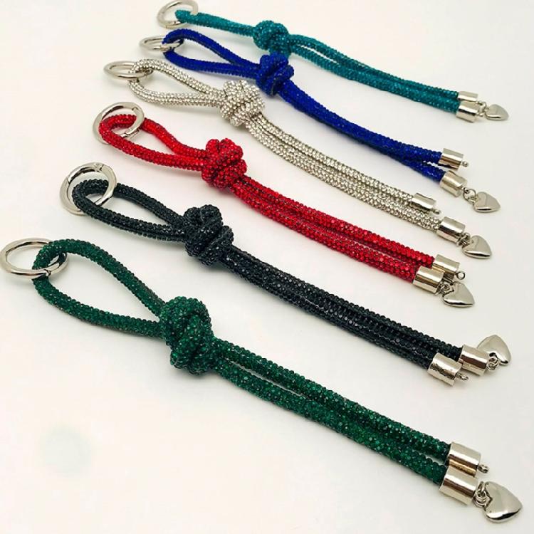 Diamonds Encrusted Heart Keychain Elegant Crystal Heart Phone Strap Keychain Charm Jewelry Gift for Trendy Ladies