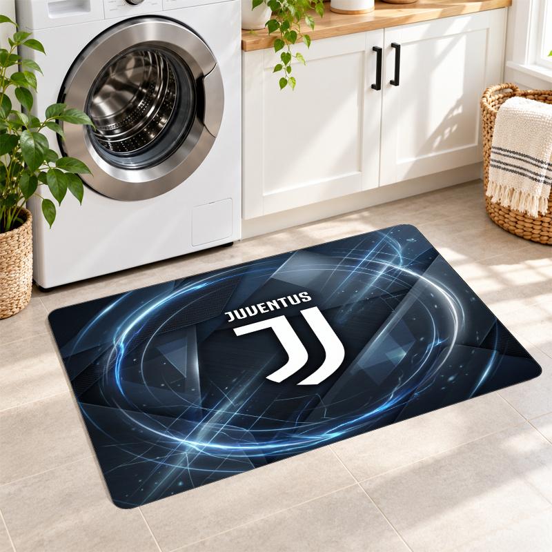 Flannel Kitchen Mat Juventus FC Soft Area Rug Non Slip Floor Carpet Home Decoration