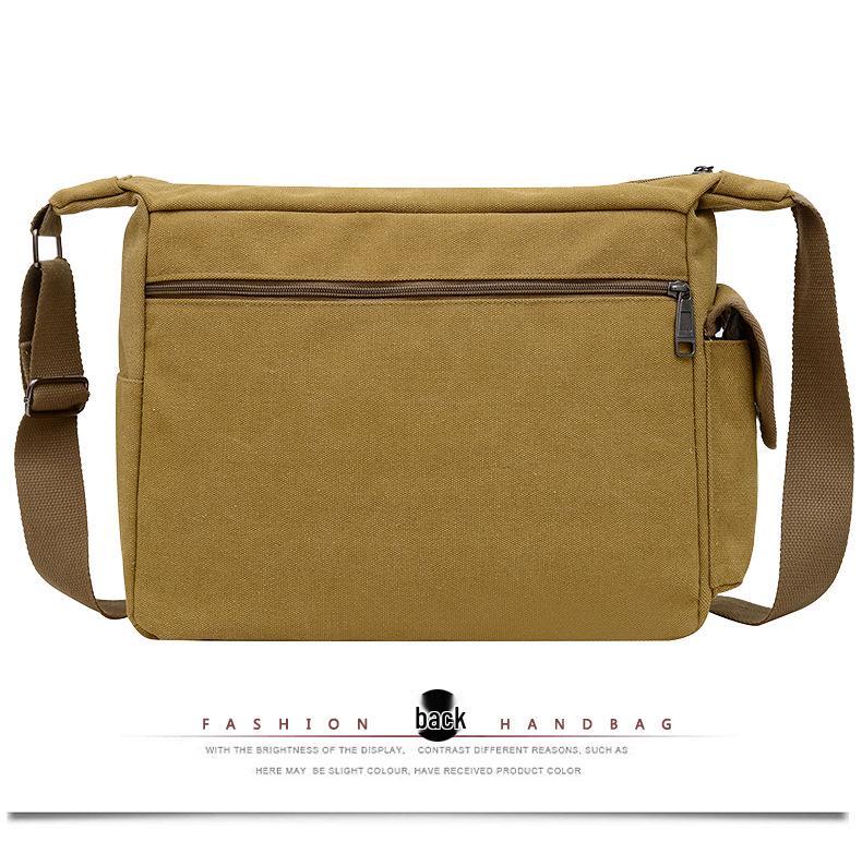 Hochwertige Herren-Canvas-Umhängetasche mit Doppeltaschen für Reisen