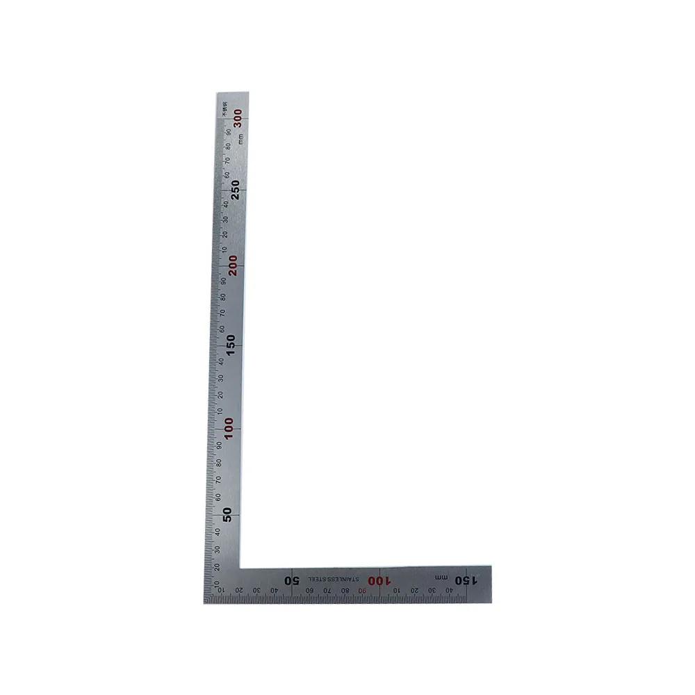 Stainless Steel Measuring Tool School Supplies Double Sided 90 Angle Ruler L Shape Ruler Straight Ruler 90 Degree Ruler