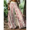 Women's Flower Wide Leg Pants, High Waisted, Loose, Lightweight, Elastic, Casual, Loose Straight Leg Pants, Bohemian Pants