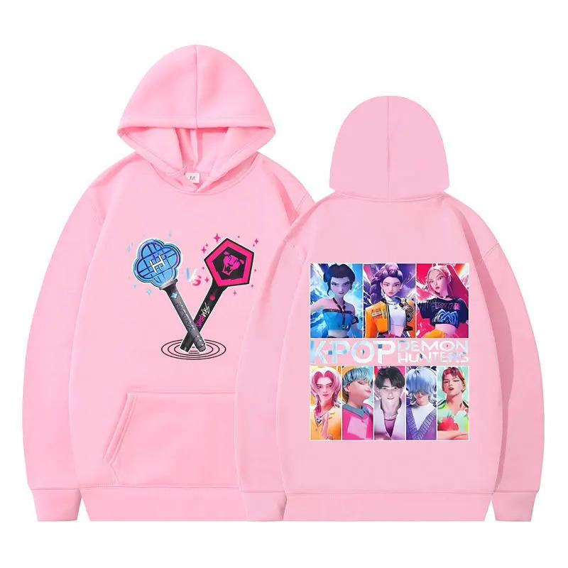 Kpop Demon Hunters Anime Graphic Hoodie Women Autumn Winter Fashion O-Neck Long Sleeve Fleece Pullover Casual Women Sweatshirts