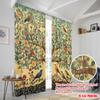 2pcs,2D Plane Printing Curtain Fabric Birdsong Blossom Polyester (without Rod) Room Decor Perfect for Living Room & Kitchen