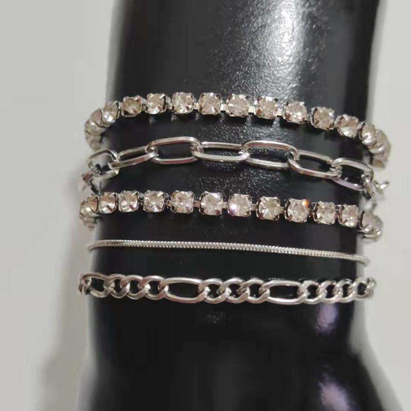 Stilvolle einfache Ziegelklaue Kette mehrlagige Kette, Schmucktrend ins kreatives geometrisches Set Armband