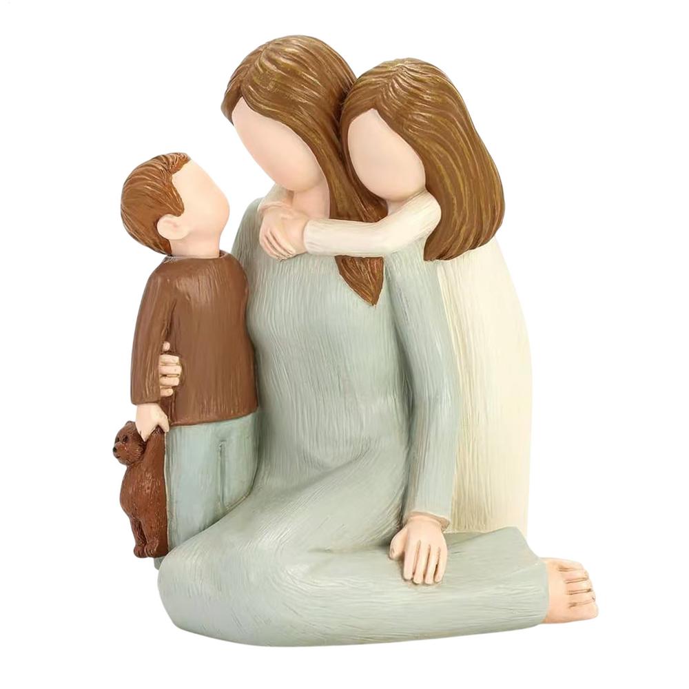 Mother Daughter Figurines Hand-Painted Mom Statue Family Figurines Meaningful Mom And Daughter Statue For Shelf Table Stand Or