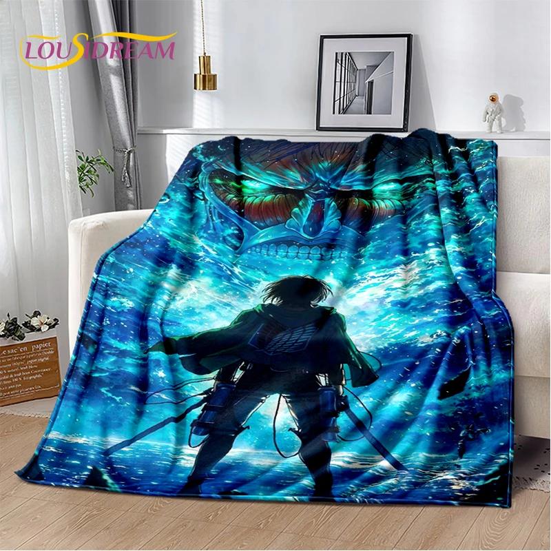2025 Attack On Titan Eren Anime Cartoon Soft Blankets,Throw Blanket Comfortable Blanket for Picnic Beds Sofa Home Kids Gifts