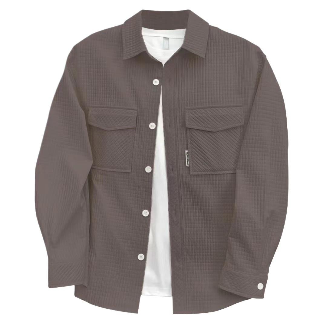 

Осінньо-зимова сорочка-куртка чоловіча з довгим рукавом, з лацканами, на ґудзиках, робочий одяг, повсякденна сорочка, вільна, однотонна, тонка куртка, пальто 4XL