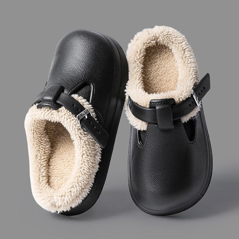 Waterproof Cotton Slippers: Non-Slip, Removable, Warm Indoor Footwear for Women and Men - New Autumn/Winter Style.
