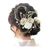 JZOON Japanese Traditional Hair Accessories for Coming-of-Age Ceremony, Kimono, Wedding, Graduation - Mizuhiki, Gold Leaf, Silver Leaf, Kumihimo