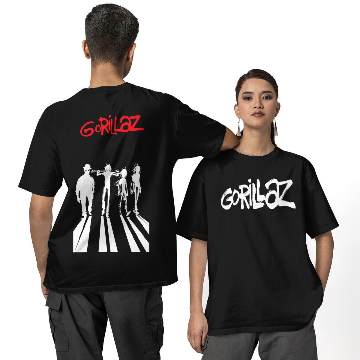 

Men Gorillaz T-Shirts 100% Cotton Clothes Summer Y2K Basic Short-Sleeve T Shirt O Neck Hip Hop Loose Tshirt Big Size 4XL