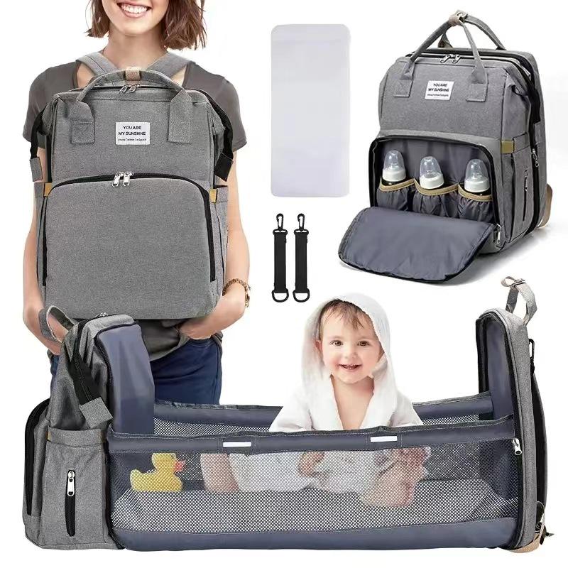 Multifunktionales Tragbares Babybett & Mama-Tasche: Leichter Faltbarer Moskitonetz-Rucksack