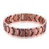 Mens Vintage Magnetic Alloy Bracelet With Geometric Design Letter Motif Electroplated Copper Tone