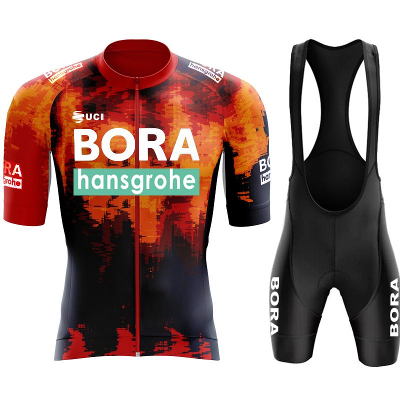 Uniforme da Ciclismo UCI BORA Abbigliamento Uomo Uomo Estate 2026 Set Maglia Pantaloncini Abbigliamento Bicicletta Salopette Abbigliamento Bici Maglia Pantaloni Mtb Ciclismo