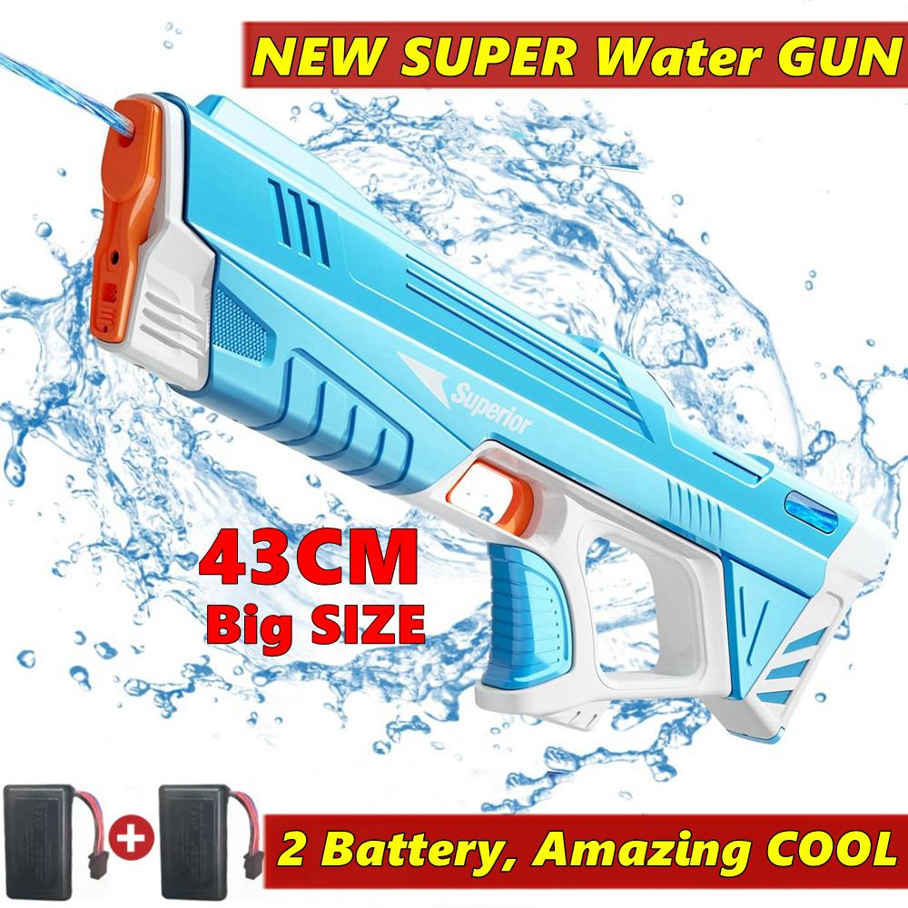 Full  Automatic Electric Water Gun Toys 43cm Portable Children Adult Summer Beach Outdoor Fight Fantasy Toys For Boys Kids Game