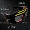 1 Pack COB Rechargeable Headlight Glasses with 3 Modes USB C Hands Free Light Up headlamp for Camping Fishing Cycling Hiking
