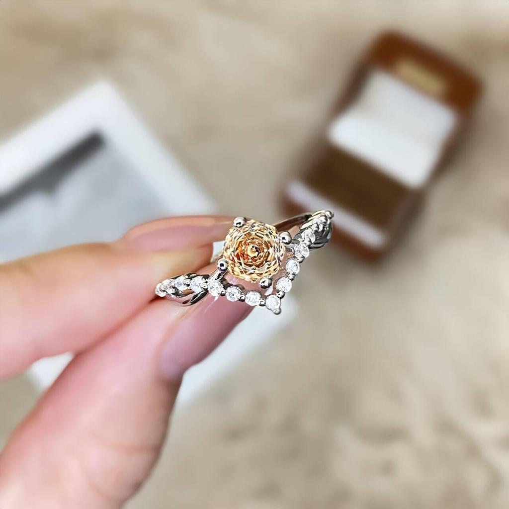 Achteckiger Millennium Rosen geschliffener grüner & violetter Lepidolith Hochkohlenstoff Diamant Damenring - Ein leichter Luxus Modeartikel Gekrönt für die Liebe.