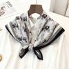 Korean version of solid color big red small square scarf women's plain color spring and autumn warm silk scarf versatile professional scarf decorative